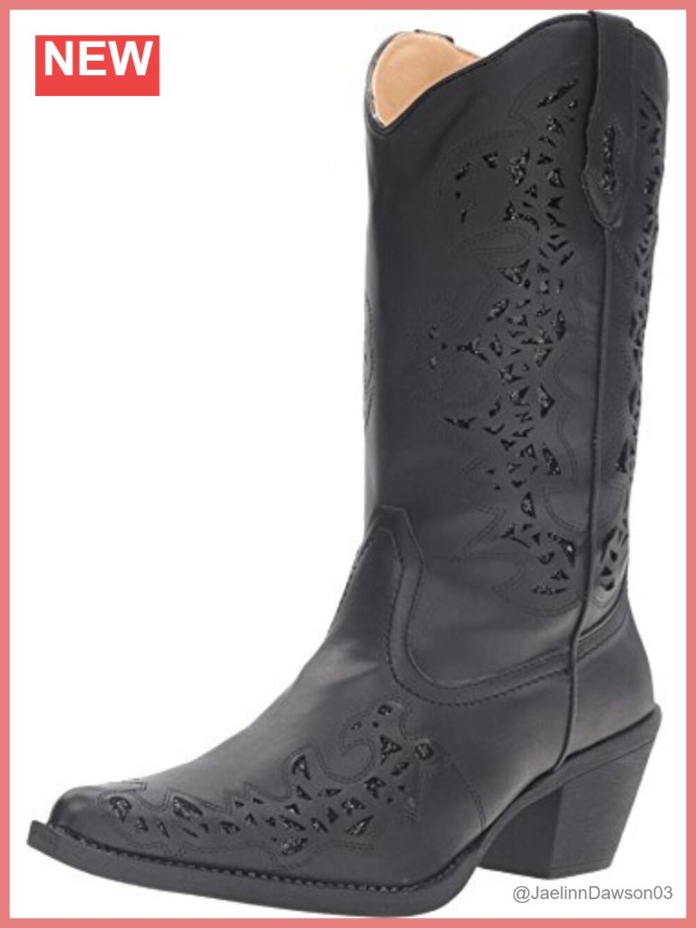 Women's Mid-Calf Snow Boots Pointed Toe Block Heel